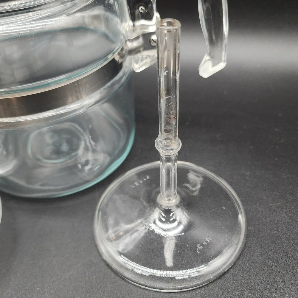 Pyrex 4 Cup Clear Glass Percolator 7754 Vintage MCM Stovetop Coffee Pot Complete